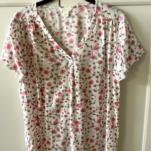 Caslon flutter sleeve silk top from Nordstrom, size Small